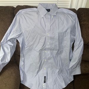 Jos A Banks blue and white dress shirt
